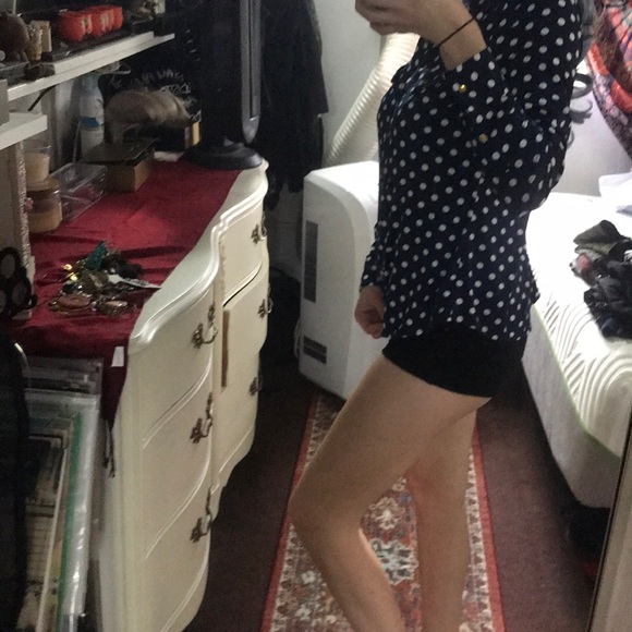 BCBG blue and white polka dot top. - Picture 4 of 4